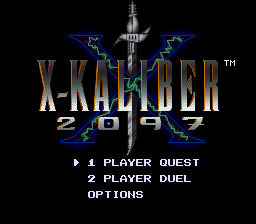 X-Kaliber 2097 (USA) (Beta) Title Screen